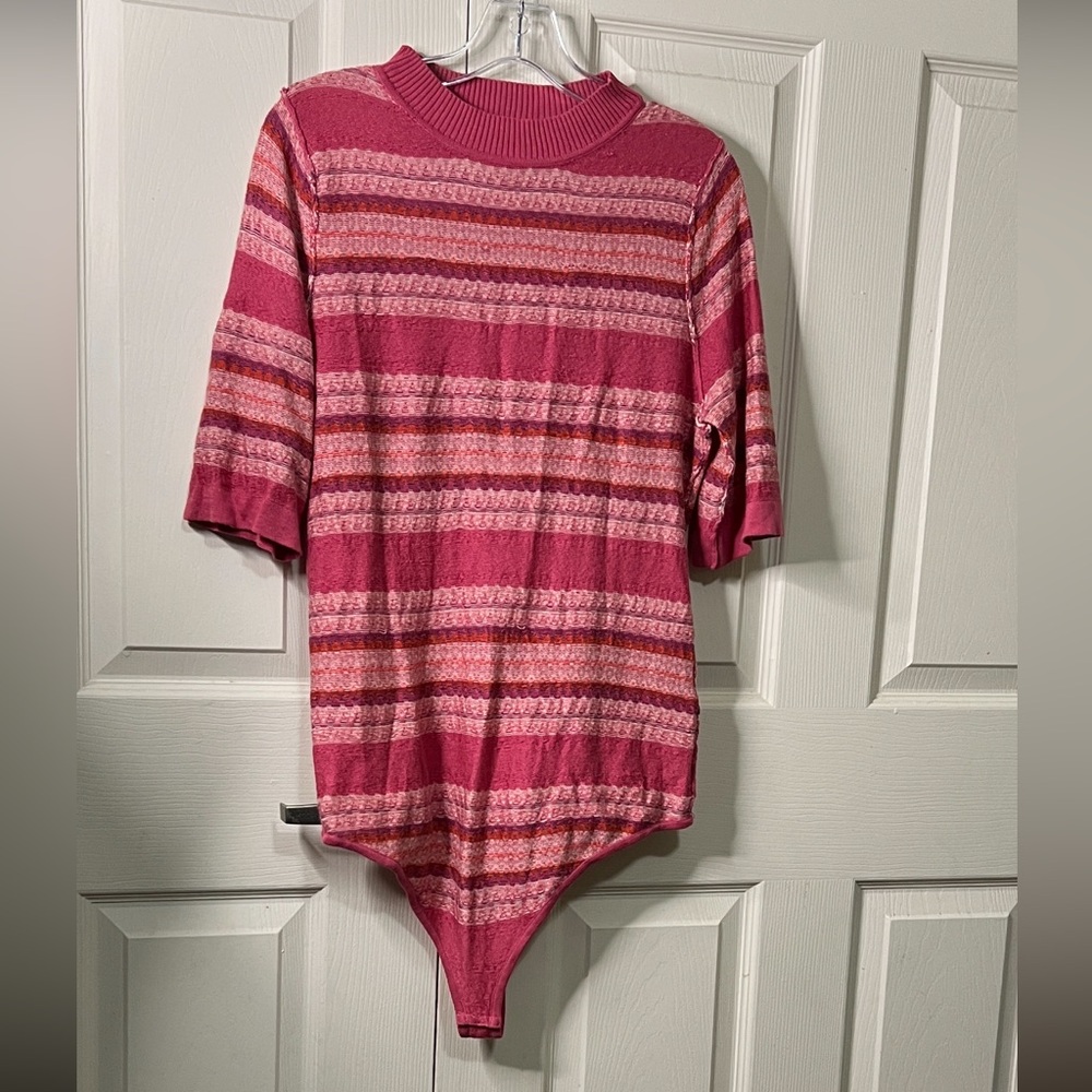 Free People Pink Patterned Bodysuit - Picture 5 of 9